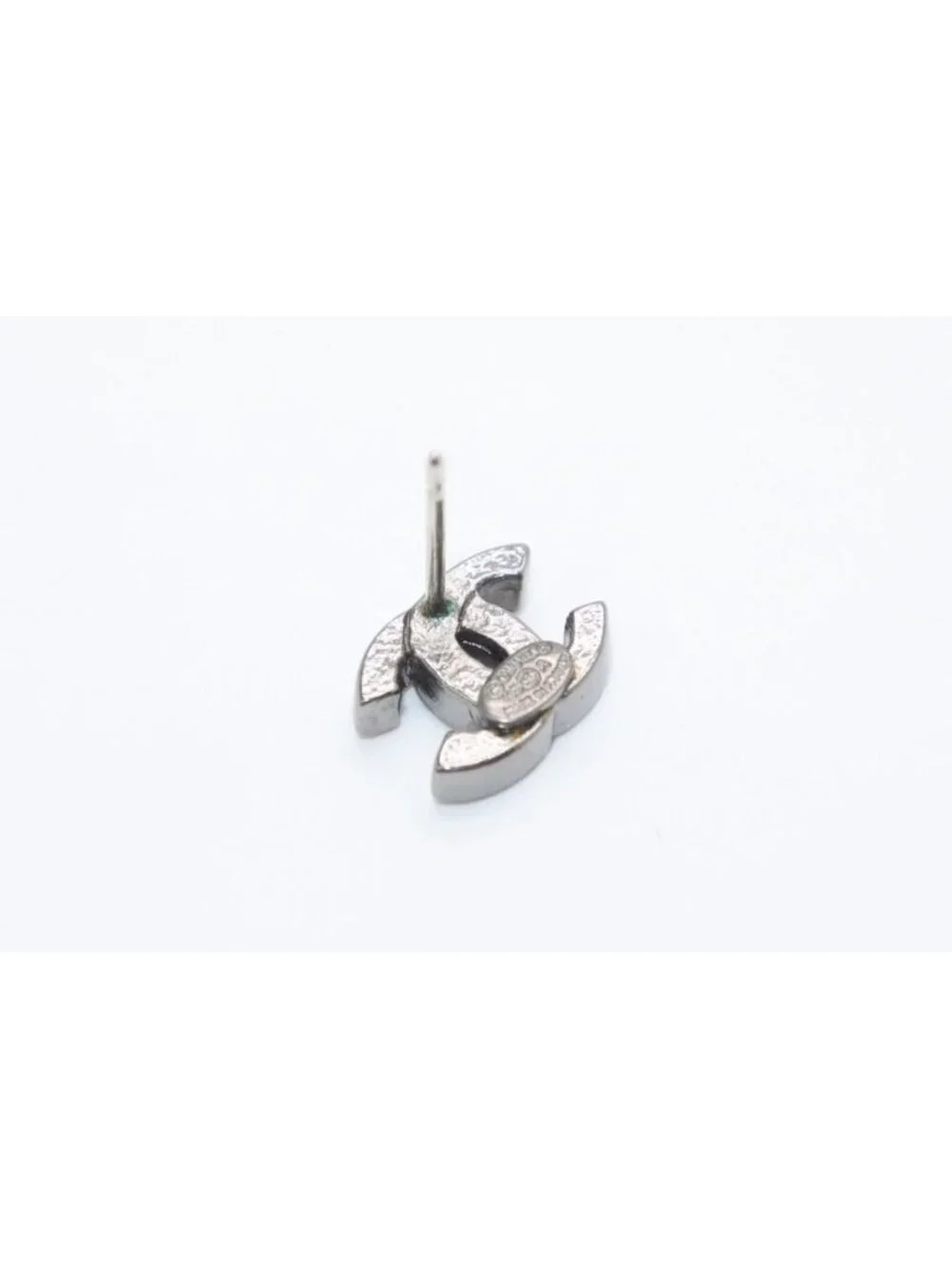 Chanel CC Logo Earrings 05 Color Stone Metal Silver